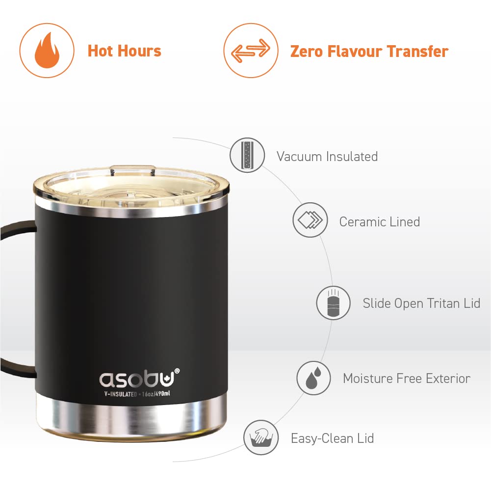 asobu Ultimate Ceramic Travel Mug ceramic interior close-up for pure taste