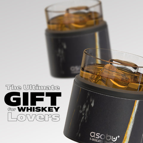 asobu whiskey glass ergonomic hand-held feel supports relaxed sipping by the fireplace.