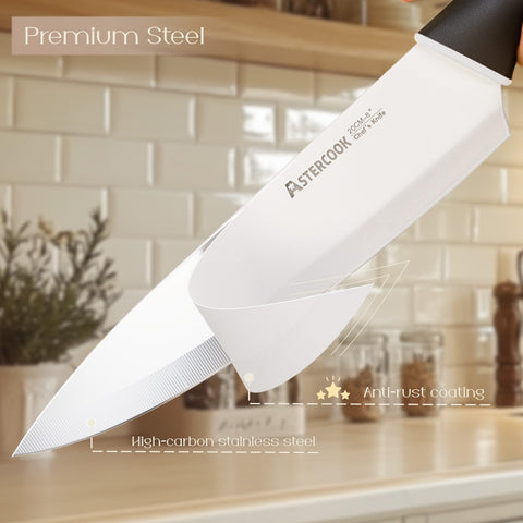 Astercook 15-piece set displayed neatly highlighting blade variety for kitchen tasks