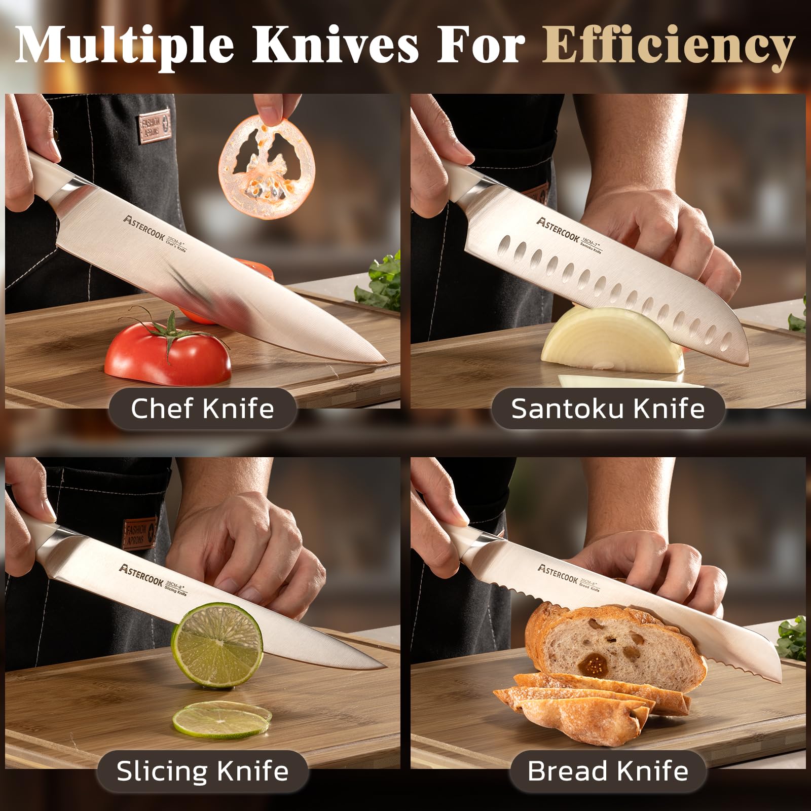 Astercook 3.5in paring knife for detail work and peeling