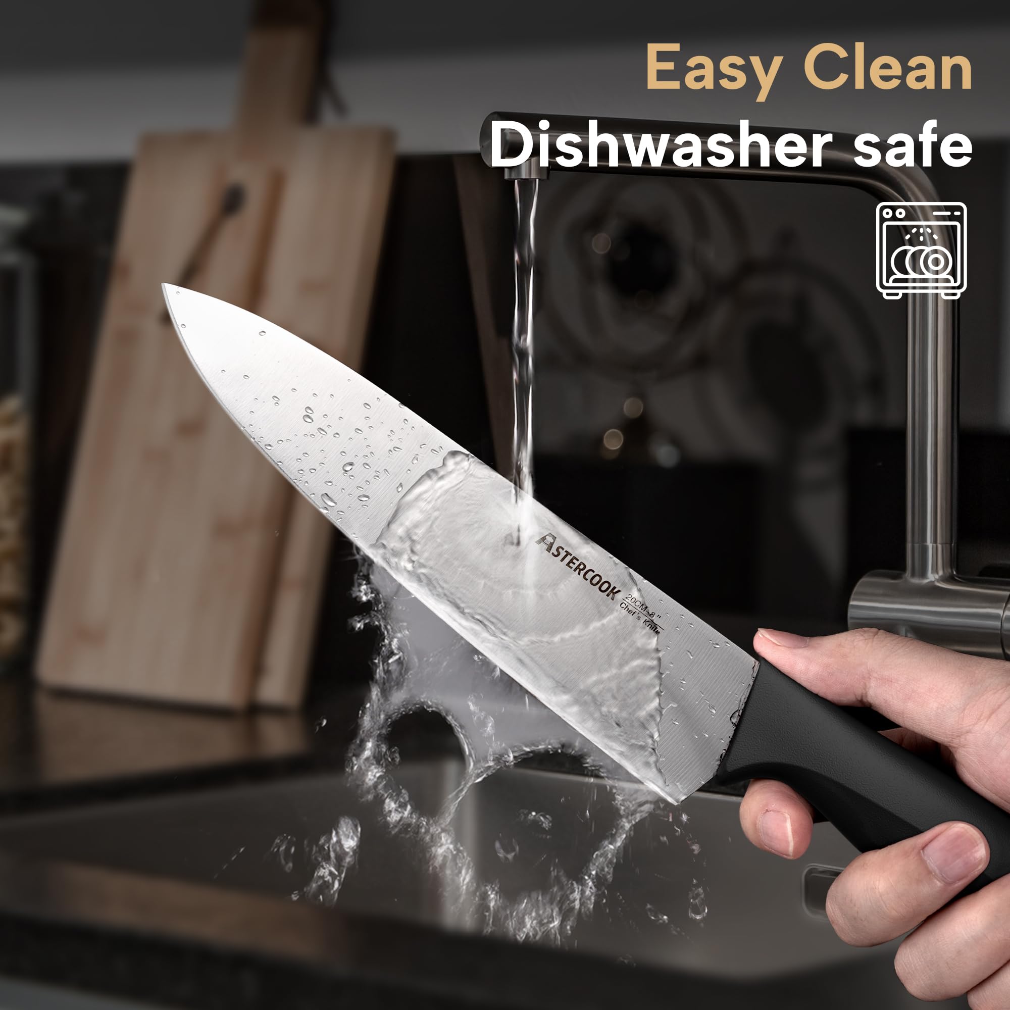 Astercook 3.5 inch paring knife for peeling and detail work.