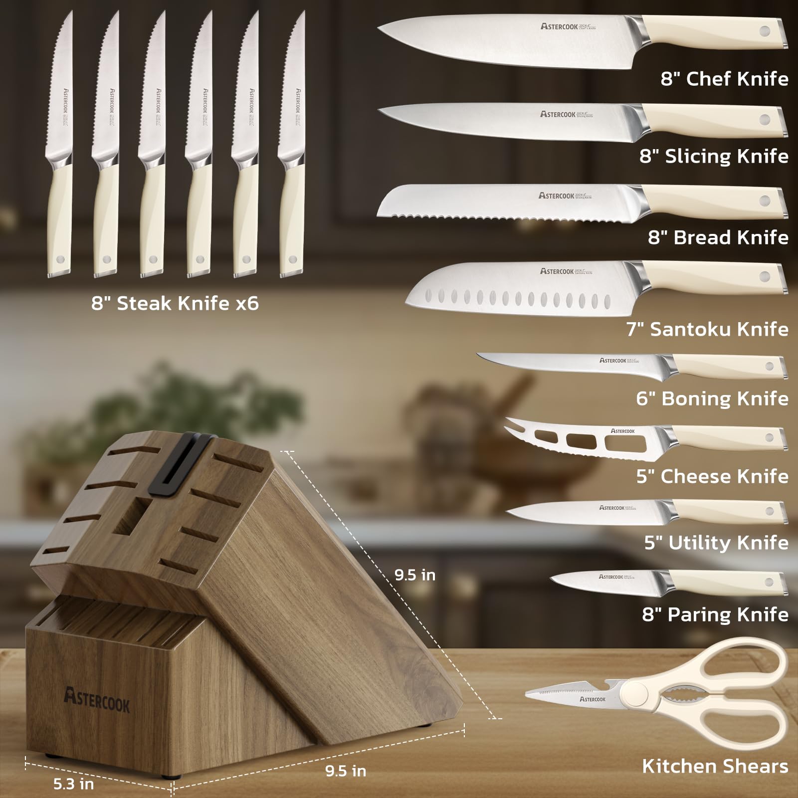 Astercook 5in utility knife for versatile prep tasks