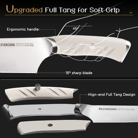 Astercook 7-inch Santoku knife ready for precise vegetable slicing