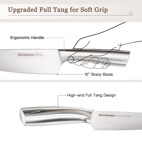 Astercook 7-inch Santoku knife excels at chopping herbs and vegetables