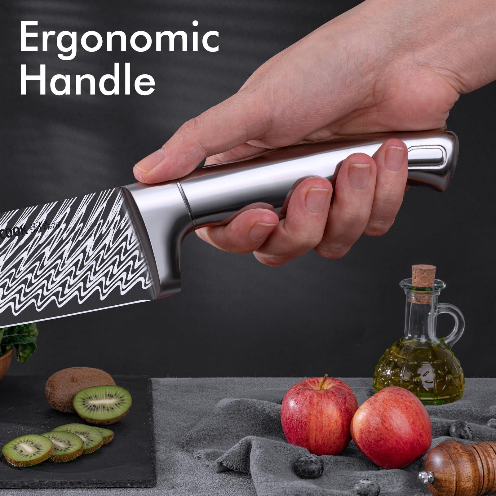 Astercook 8-inch chef knife delivers versatile precision prep.