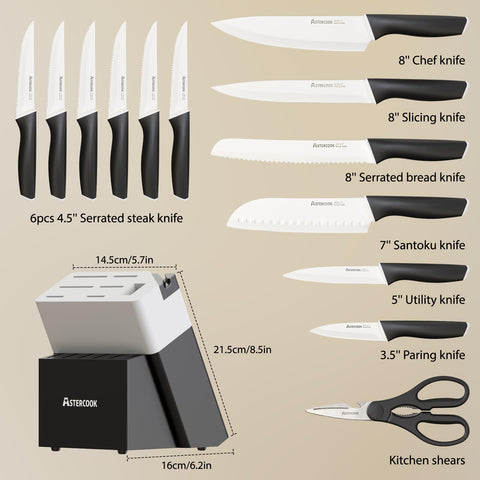 Astercook 8-inch chef knife in action crafted from German stainless steel