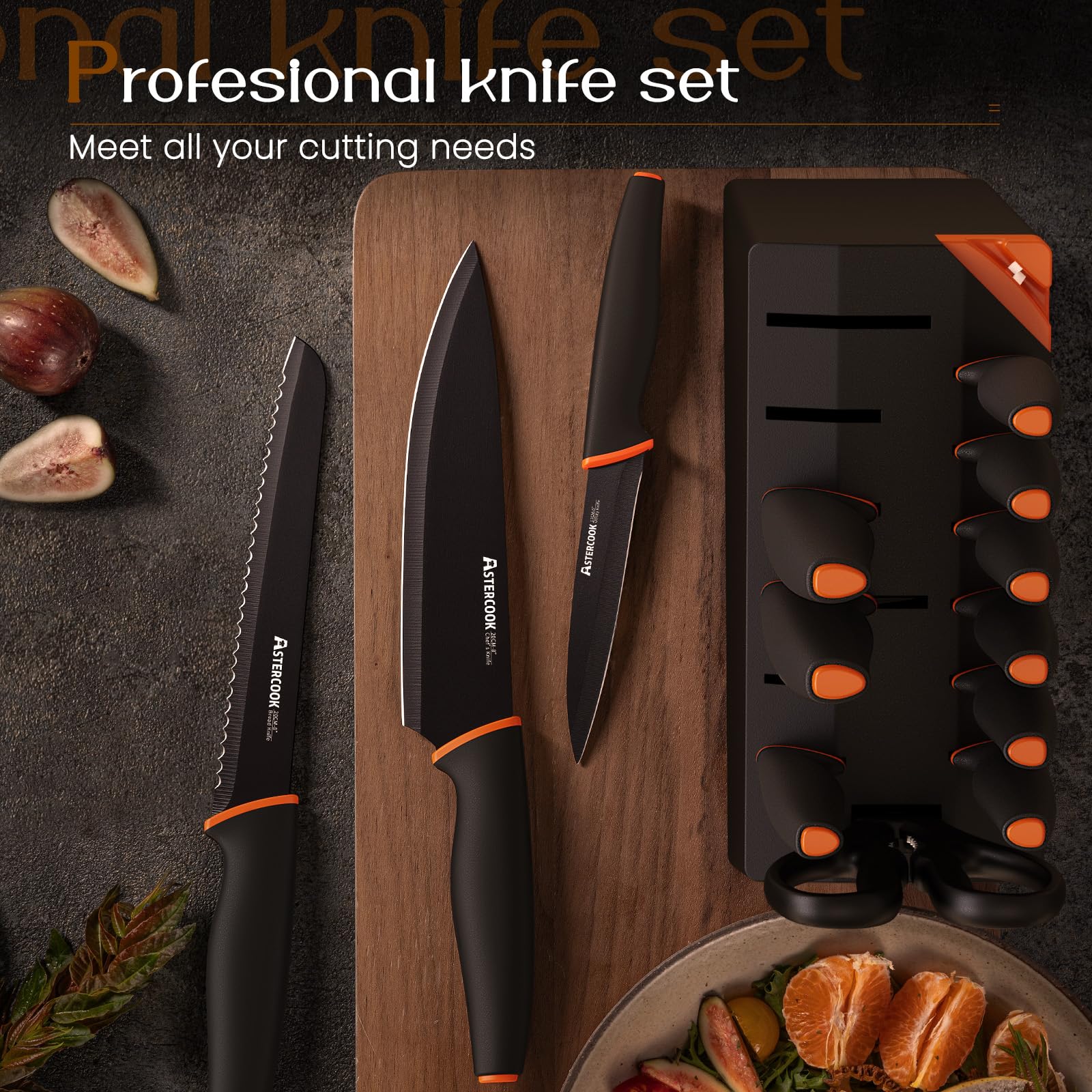 Astercook 8-inch chef knife ready for precise slicing