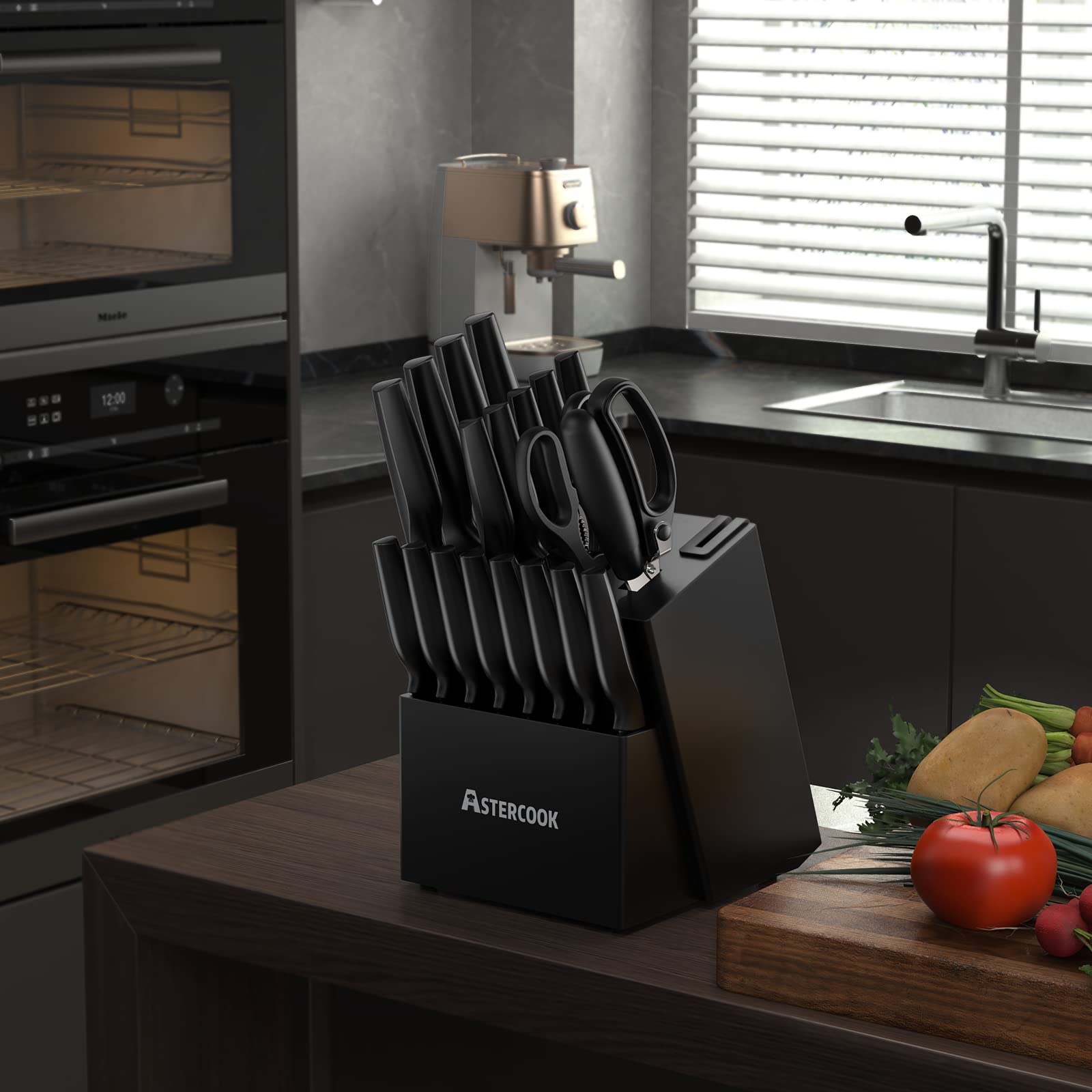 Astercook 8-inch serrated bread knife for clean, crust-control slices.
