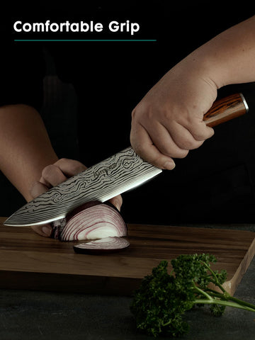 Astercook knife cutting bread and vegetables with ease