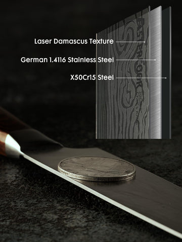 Astercook knife ergonomic handle designed to reduce wrist strain