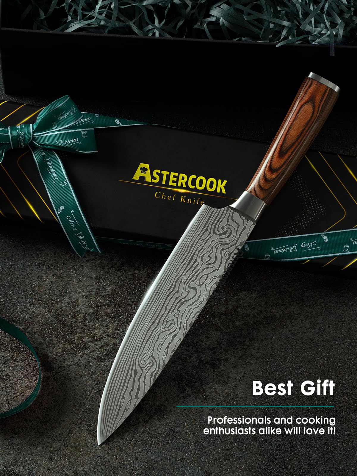 Astercook 8-Inch chef knife in modern kitchen setup for everyday prep