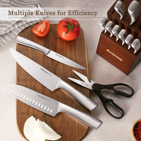 Astercook 8-inch serrated bread knife makes crusty loaves easy to portion