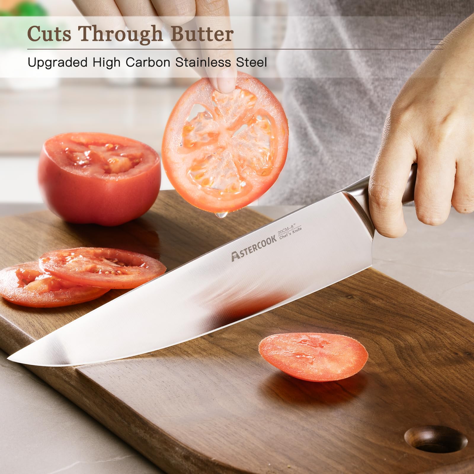 Astercook 8-inch slicing knife for clean, precise cuts