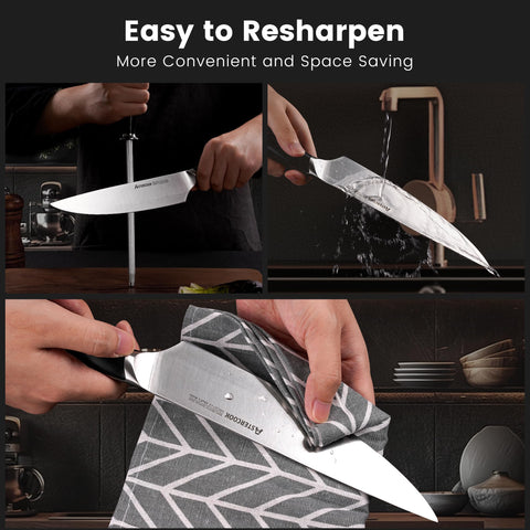 Astercook 8 inch serrated bread knife slices crusty loaves smoothly