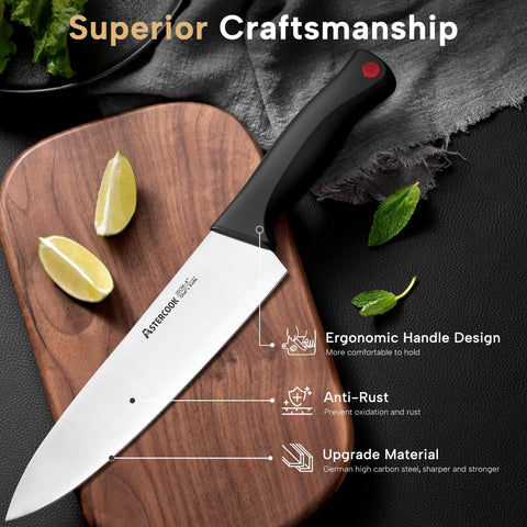 Astercook 8 inch slicing knife for even slices.