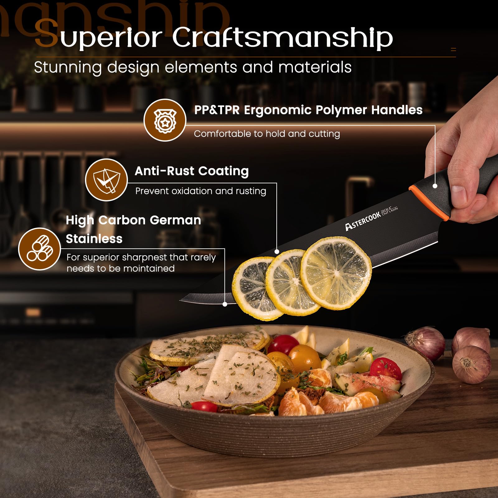 Astercook blades with black non-stick coating resisting rust