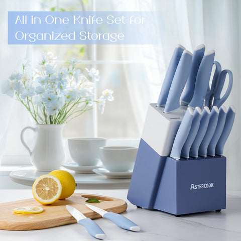 Astercook built-in sharpener helps maintain a razor edge.