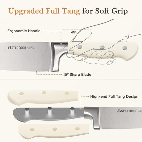 Astercook chef knife 8-inch in action for versatile kitchen prep
