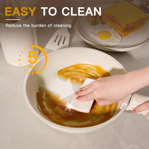 Astercook cream-white finish adds a modern look to kitchen.
