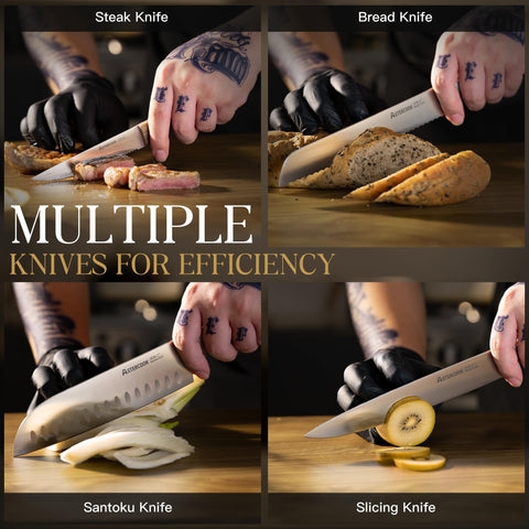 Astercook cuchillo santoku 7 pulgadas: versátil para picar y cortar finamente.