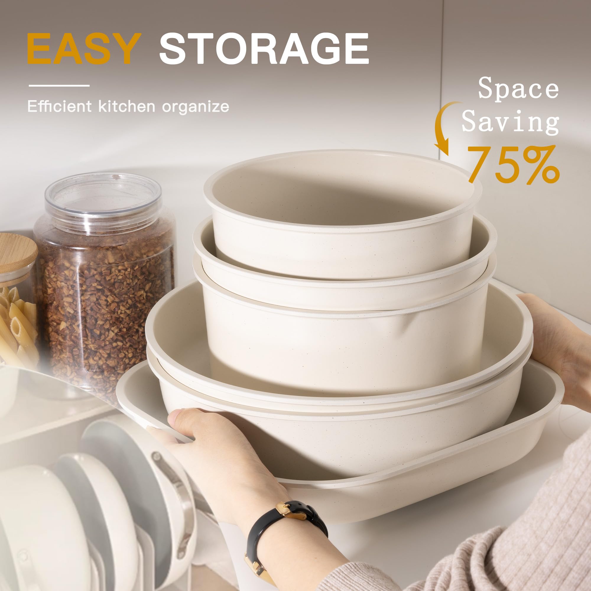 Astercook detachable handle locking system ensuring secure removal and reattachment.