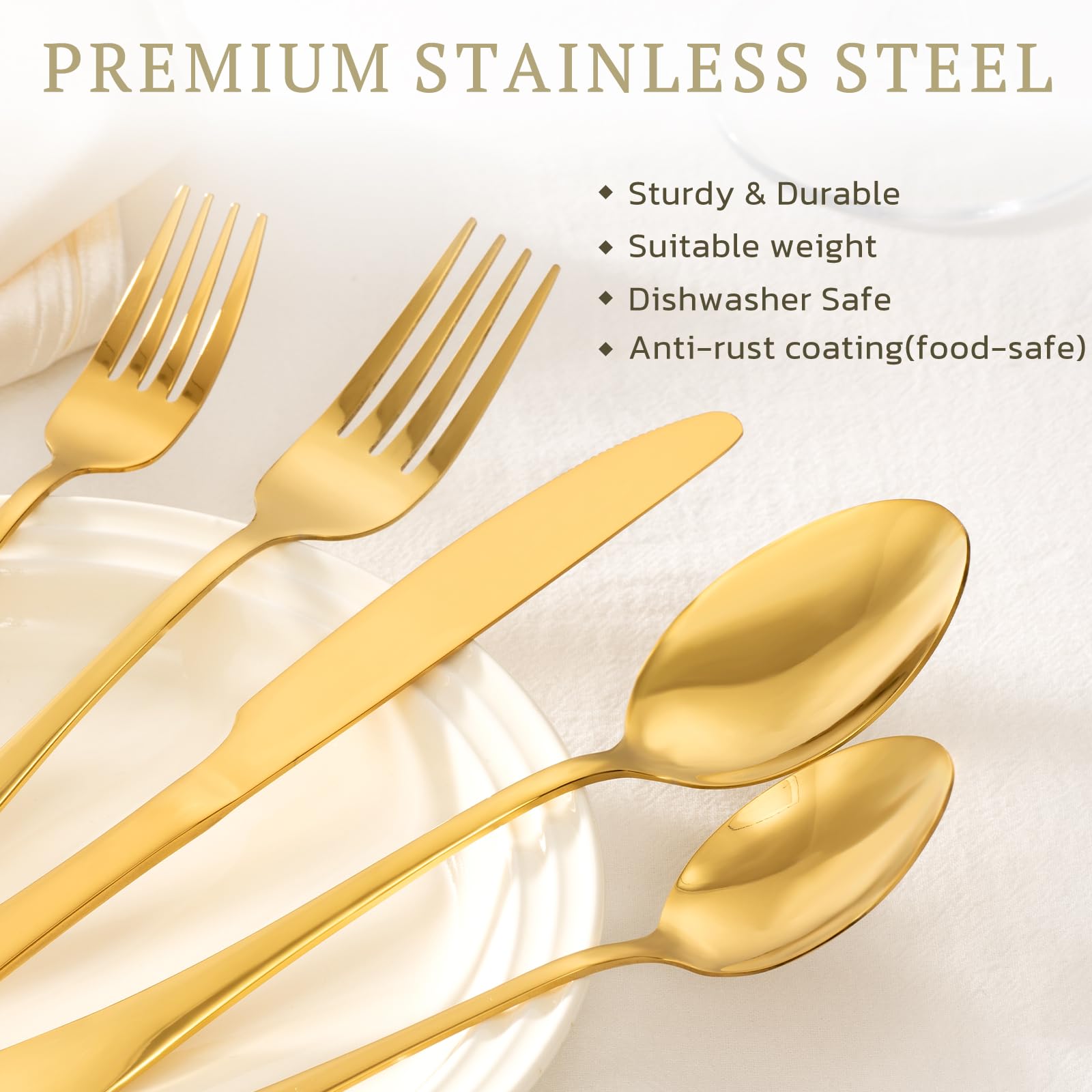 Astercook dining table setting with modern silverware arrangement