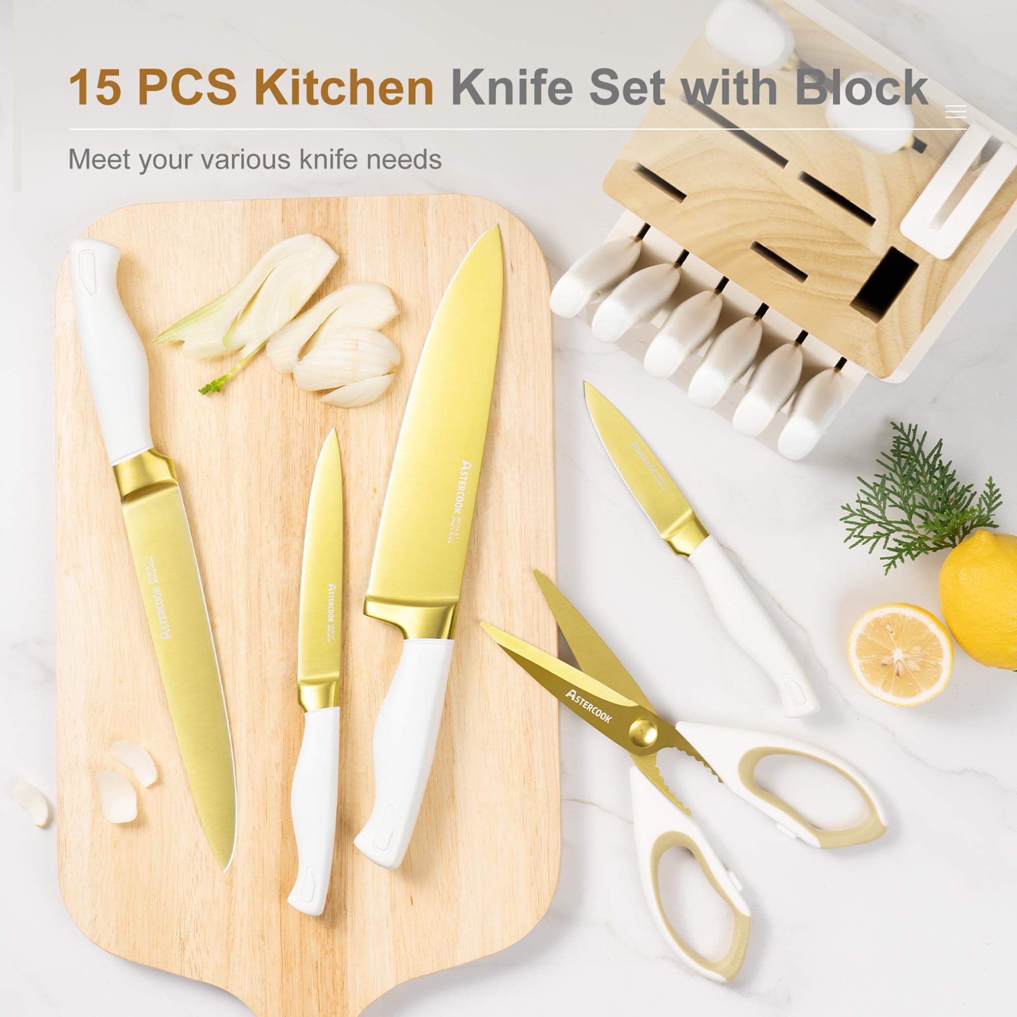 Astercook dishwasher-safe knives ease cleaning and maintenance