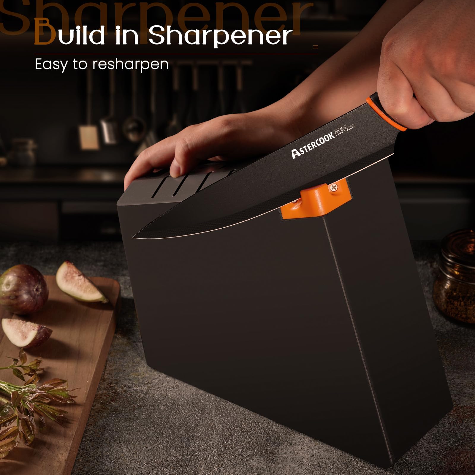 Astercook knives shown after washing to emphasize dishwasher-safe design