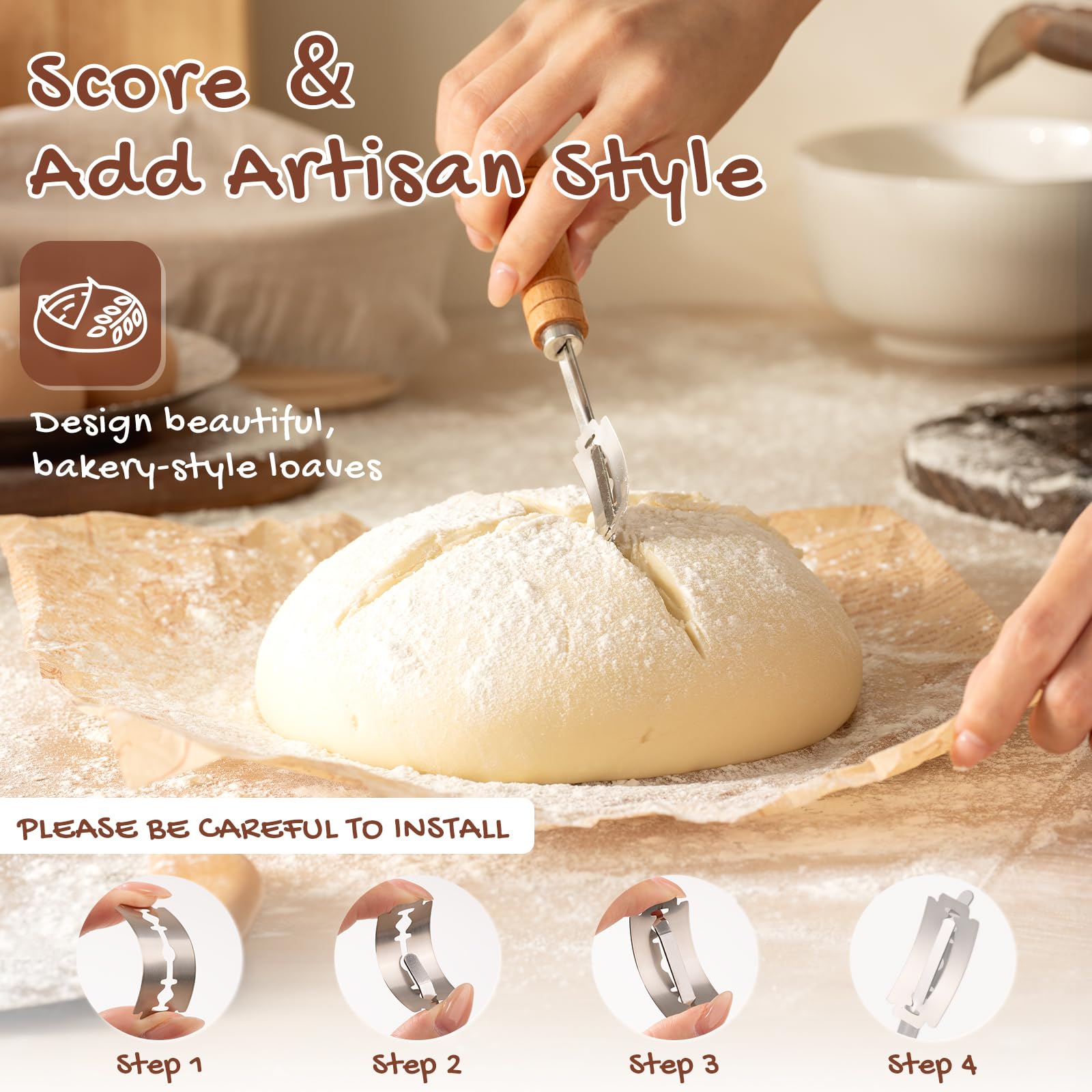 Astercook dough whisk for smooth, lump-free mixing.