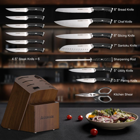 Astercook blade edge close-up highlights sharpness and steel quality
