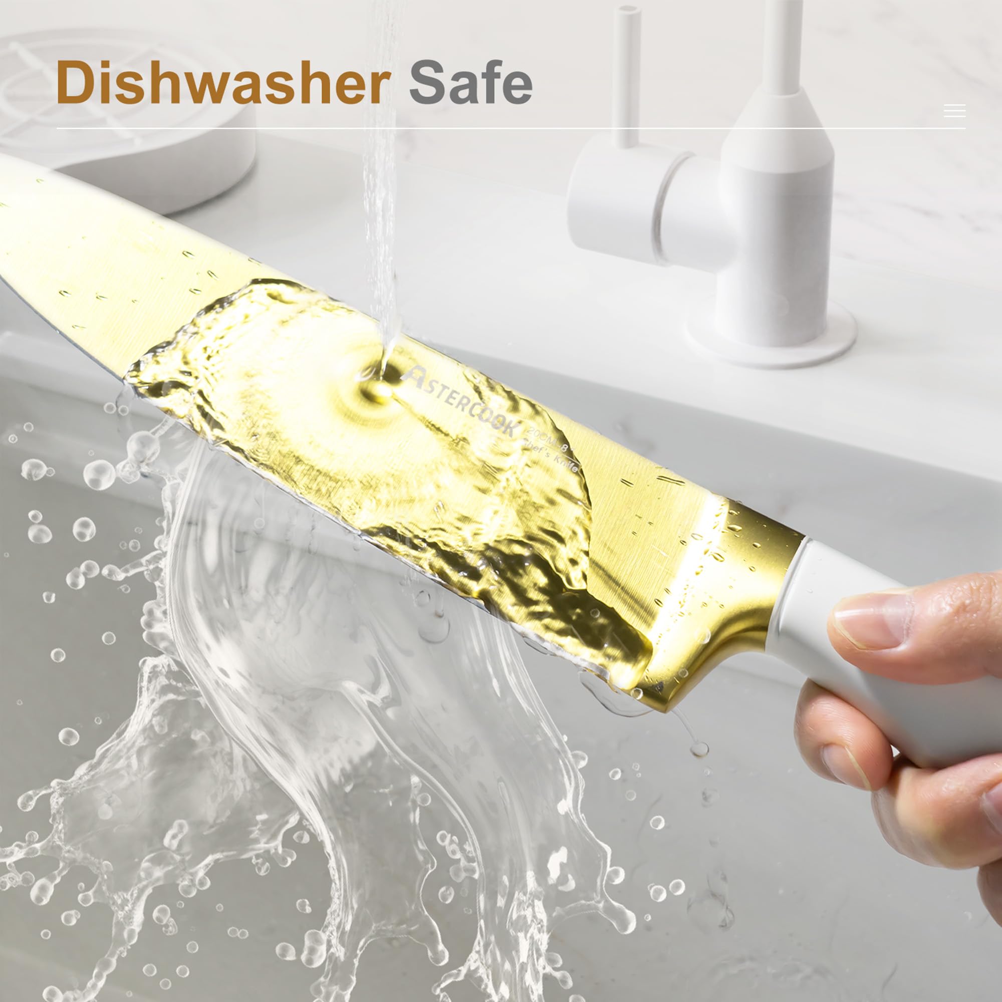 Astercook ergonomic full-tang handle for comfortable control