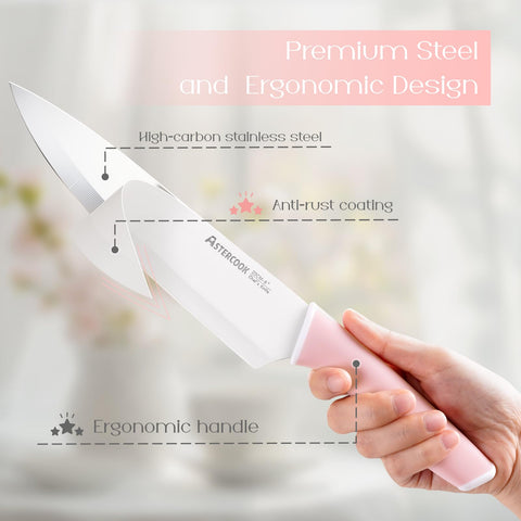 Astercook ergonomic handle design for comfortable, balanced cutting.