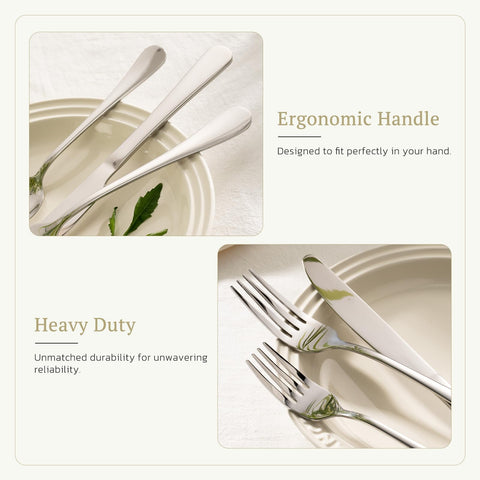 Astercook flatware weight and balance feel substantial in hand.