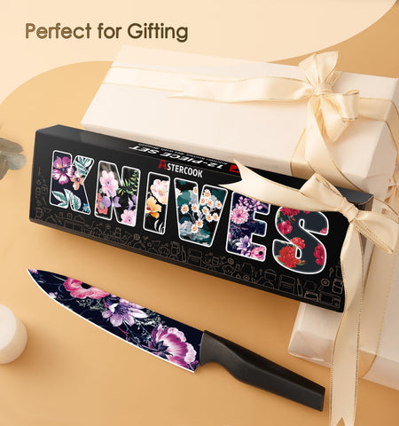 Astercook flower knife set 3.5-inch paring knife for peeling and detail work.
