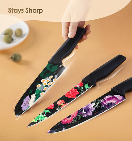 Astercook flower knife set 8-inch slicing knife for even roasts and slices.