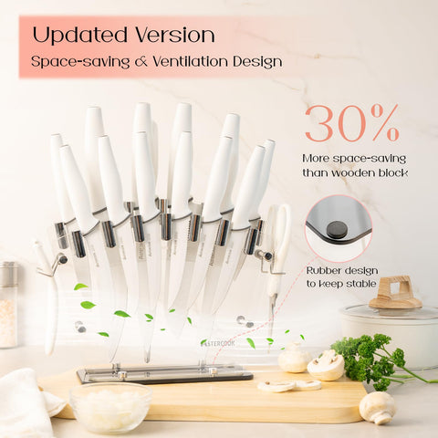 Astercook kitchen prep with knife set showcases versatile blades for home cooks.