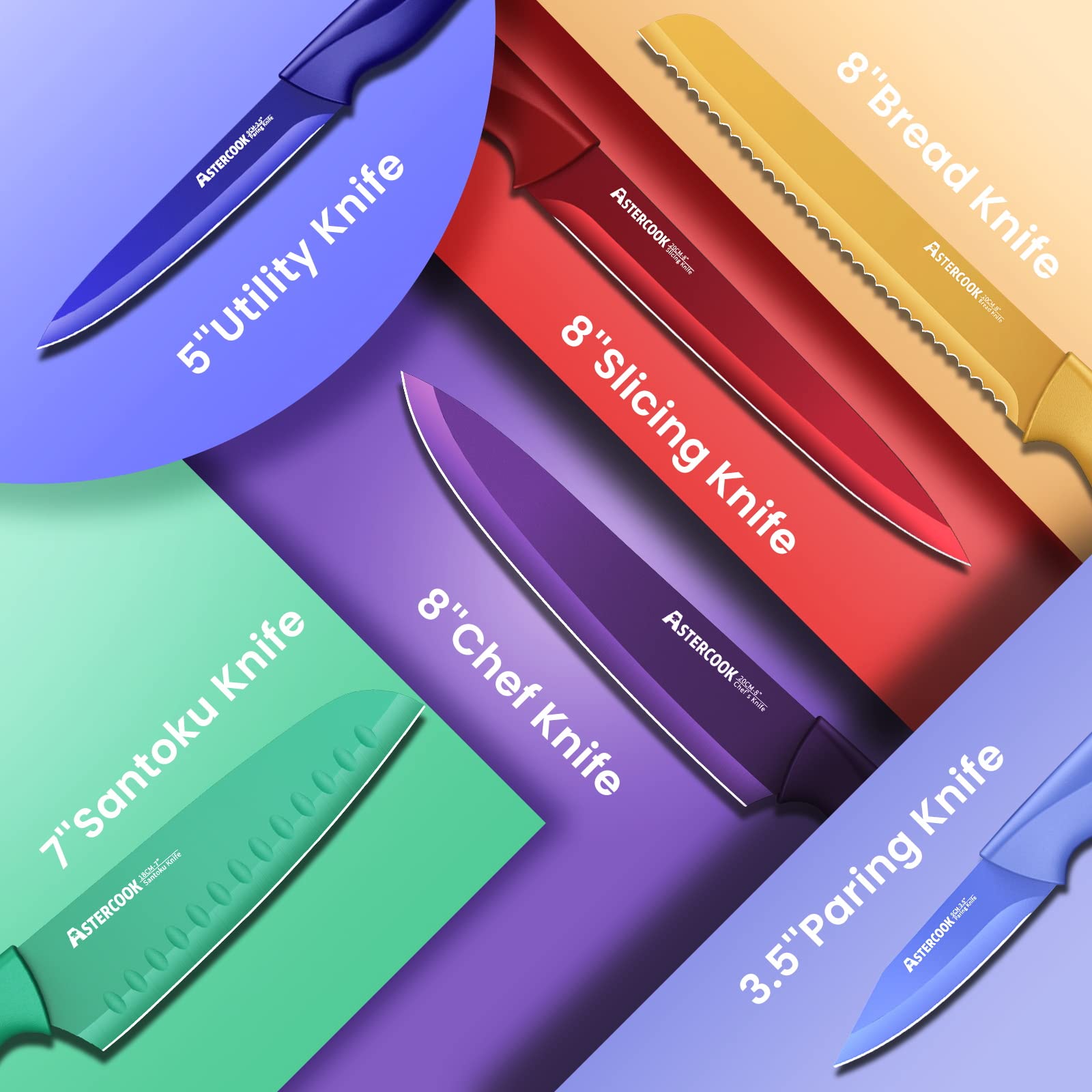 Astercook knives with anti-rust coating staying polished over time.