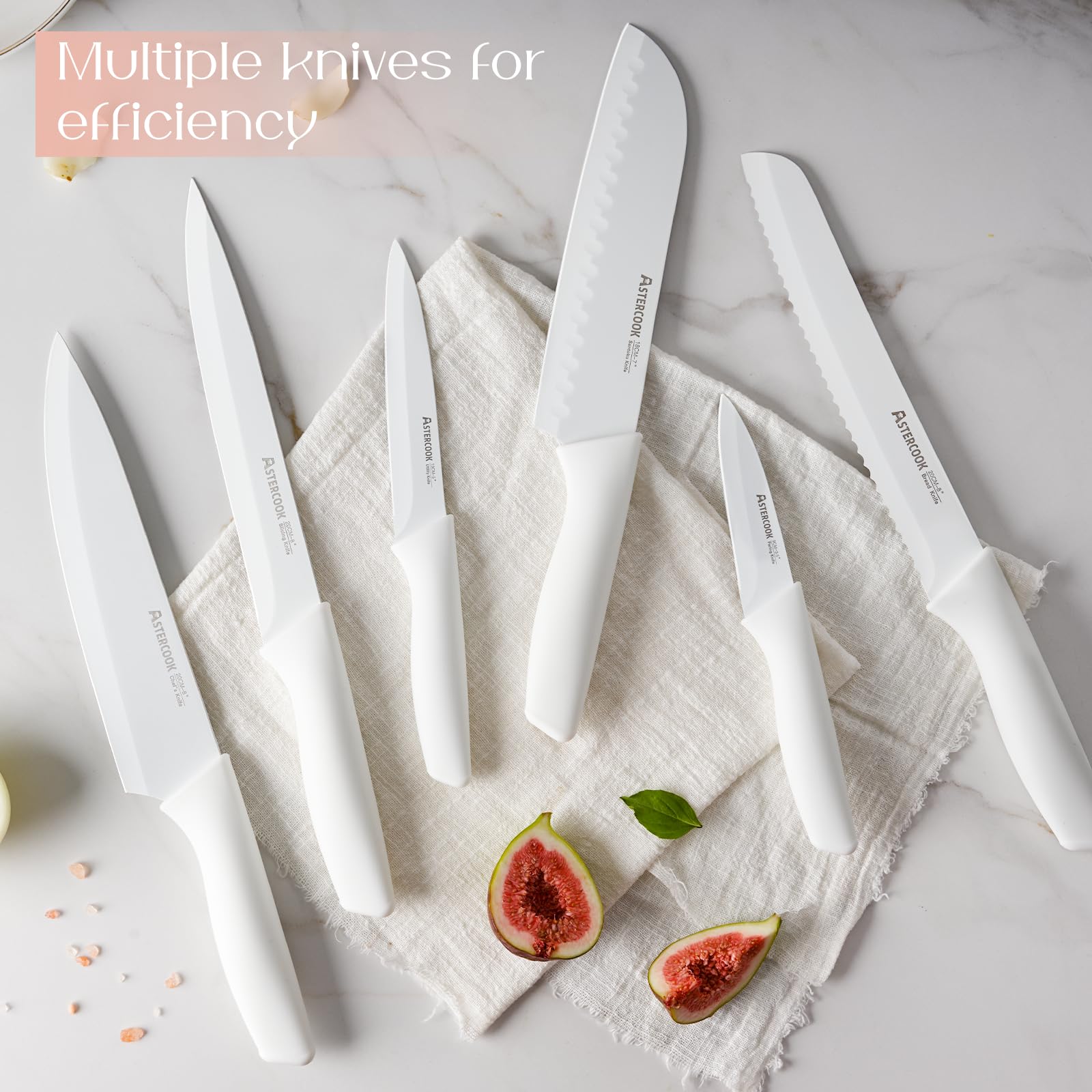 Astercook ergonomic handle offers comfortable grip during long prep