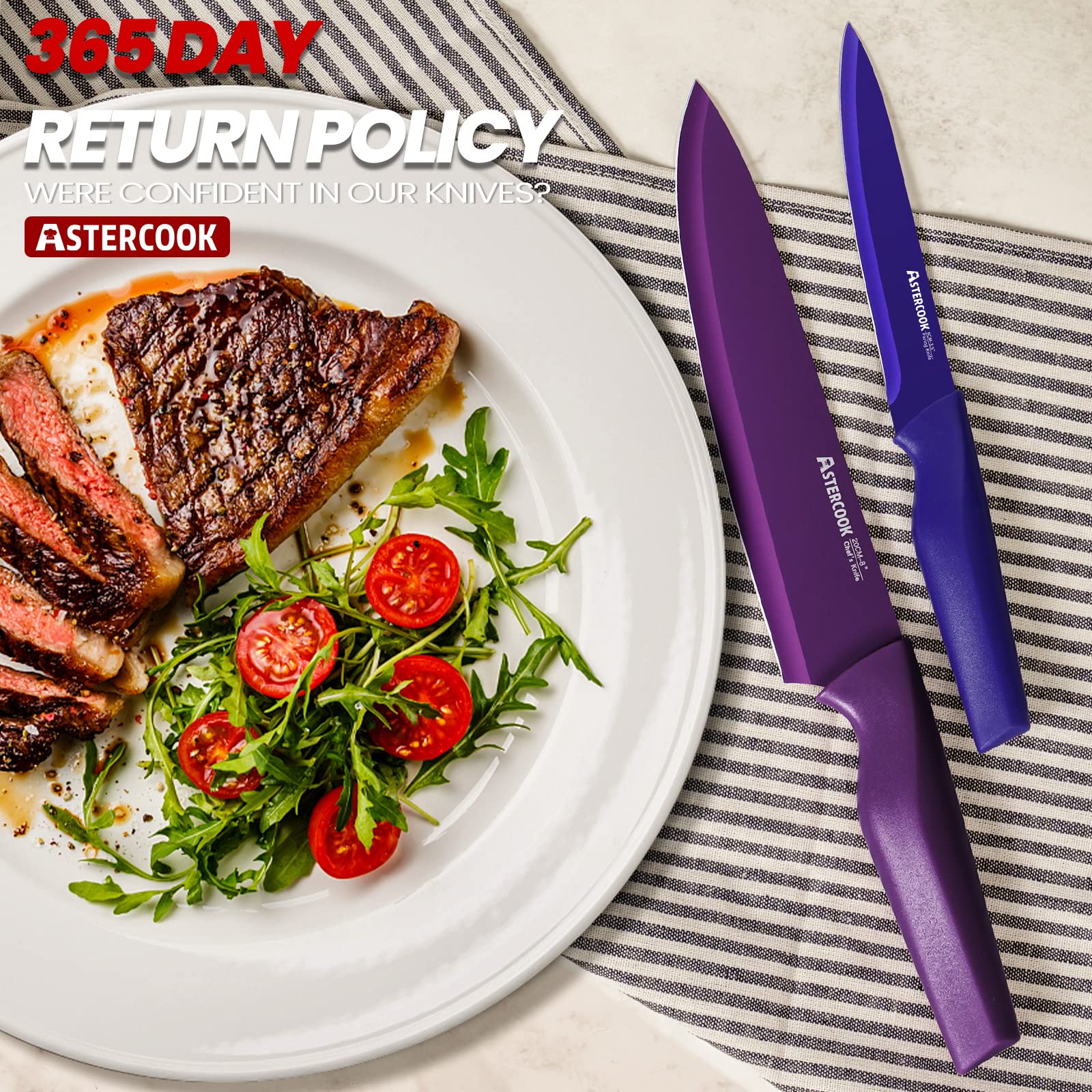 Astercook knife set in a gift-ready packaging for beginners or pros.