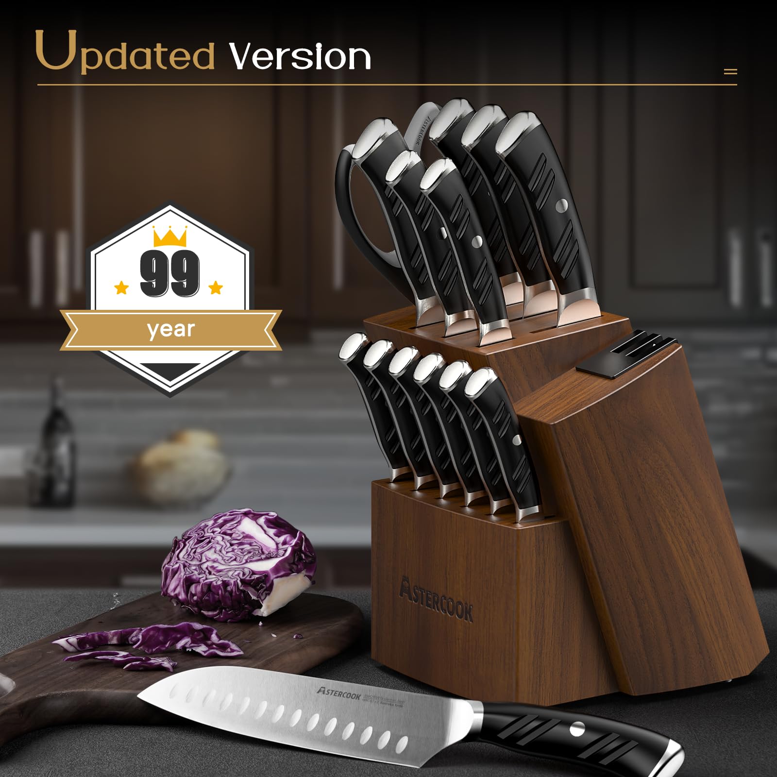 Astercook kitchen shear included for snipping herbs and trimming.