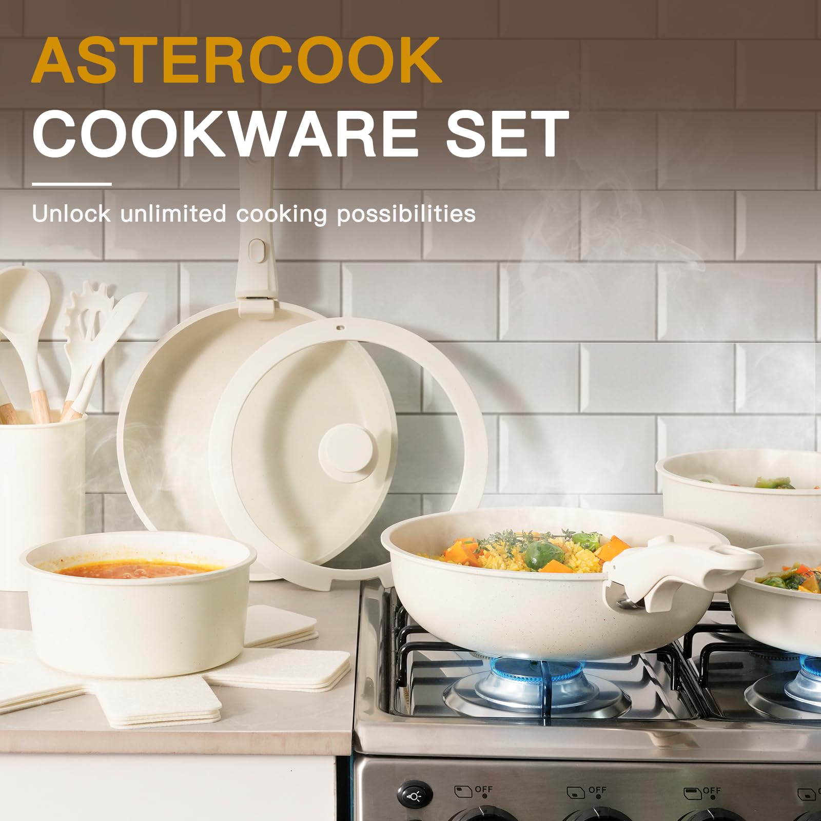 Astercook surface nonstick coating visible for easy cleanup after everyday meals.