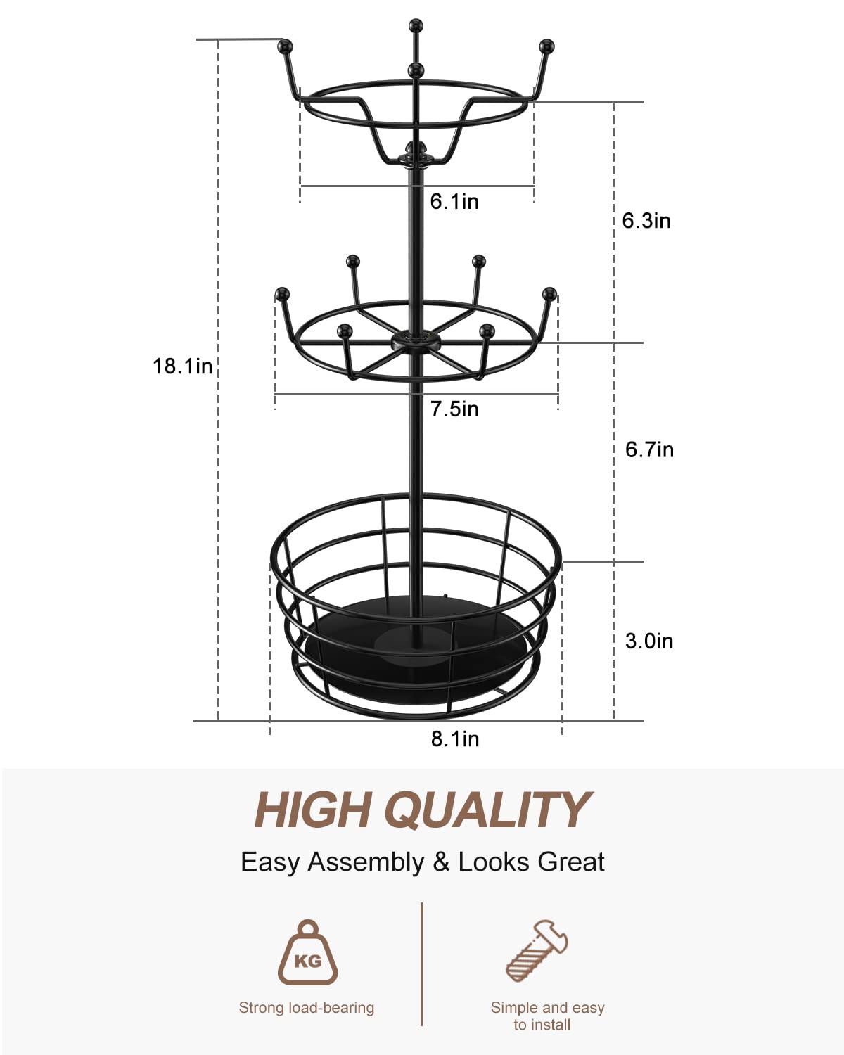 ASTLIHO bottom storage basket; stores pods and creamer within reach.