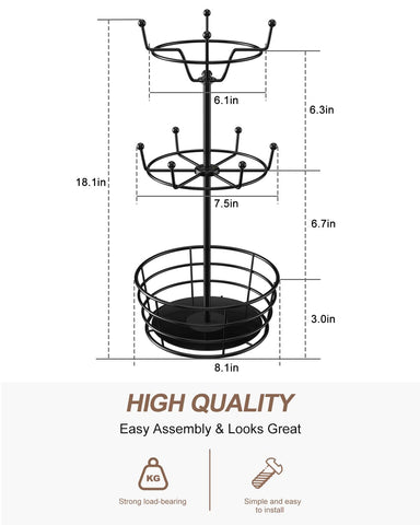 ASTLIHO bottom storage basket; stores pods and creamer within reach.