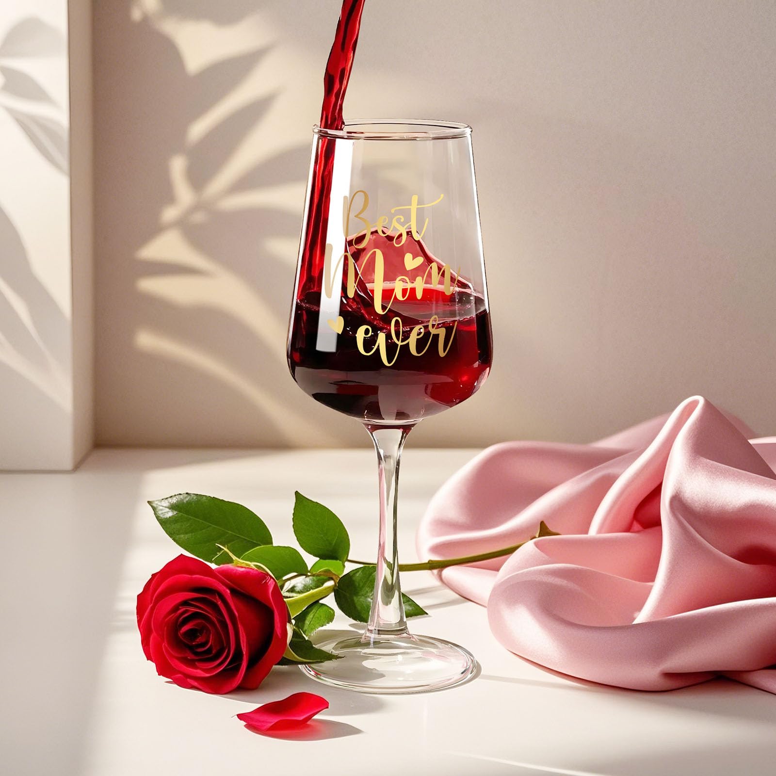 Astonlink Best Mom Ever wine glass for birthday celebrations and smiles