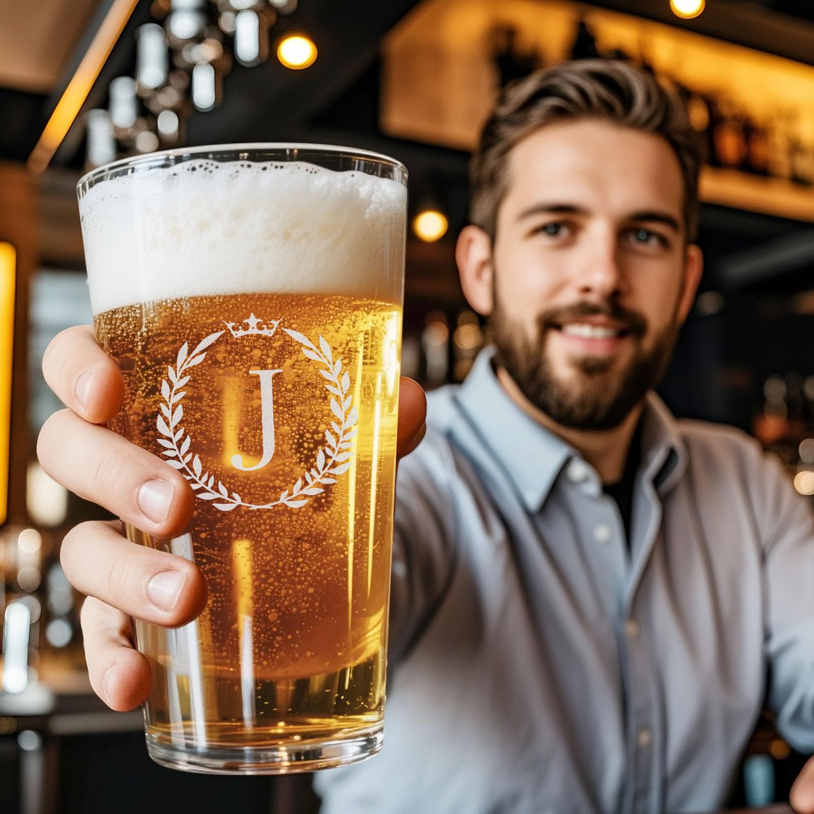 Astonlink beer glass monogram gift for him ideal holiday surprise