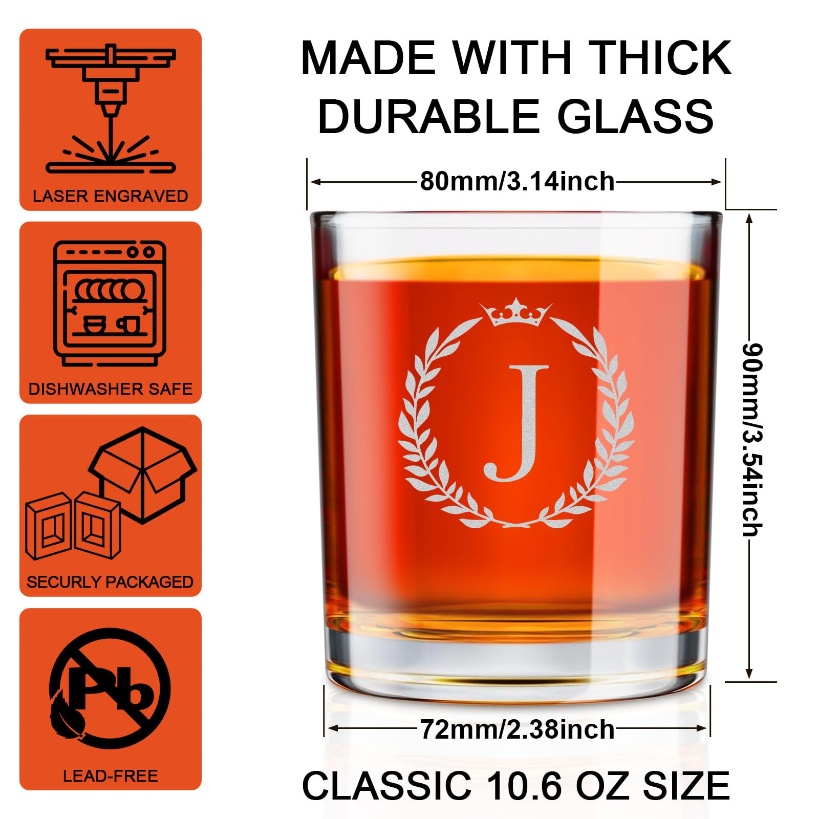 Astonlink laser-engraved close-up glass highlights permanent design that won't fade.