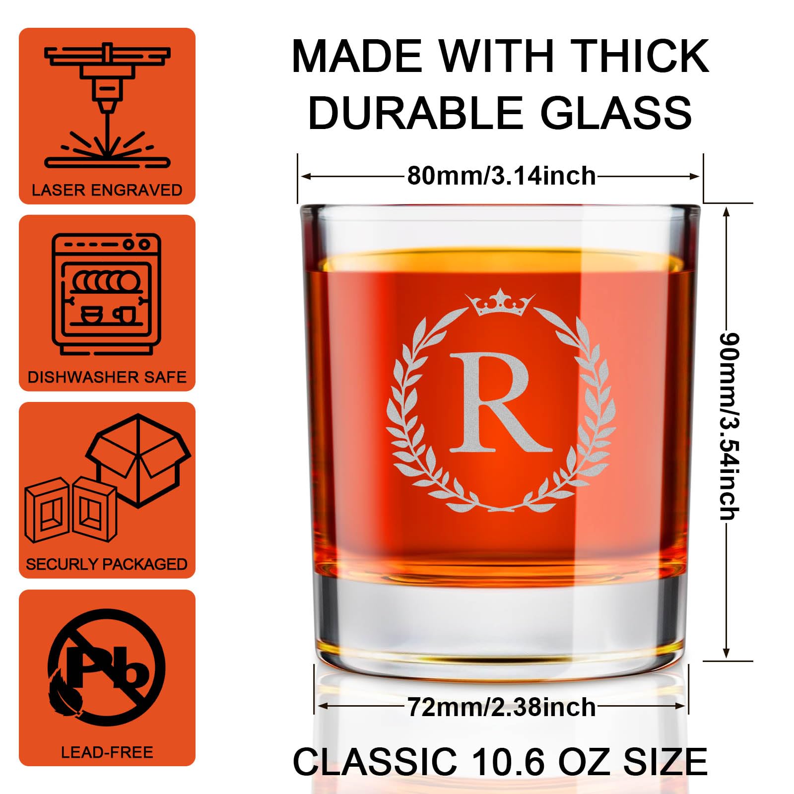 Astonlink premium old-fashioned glass showing a sturdy, heavy glass silhouette.