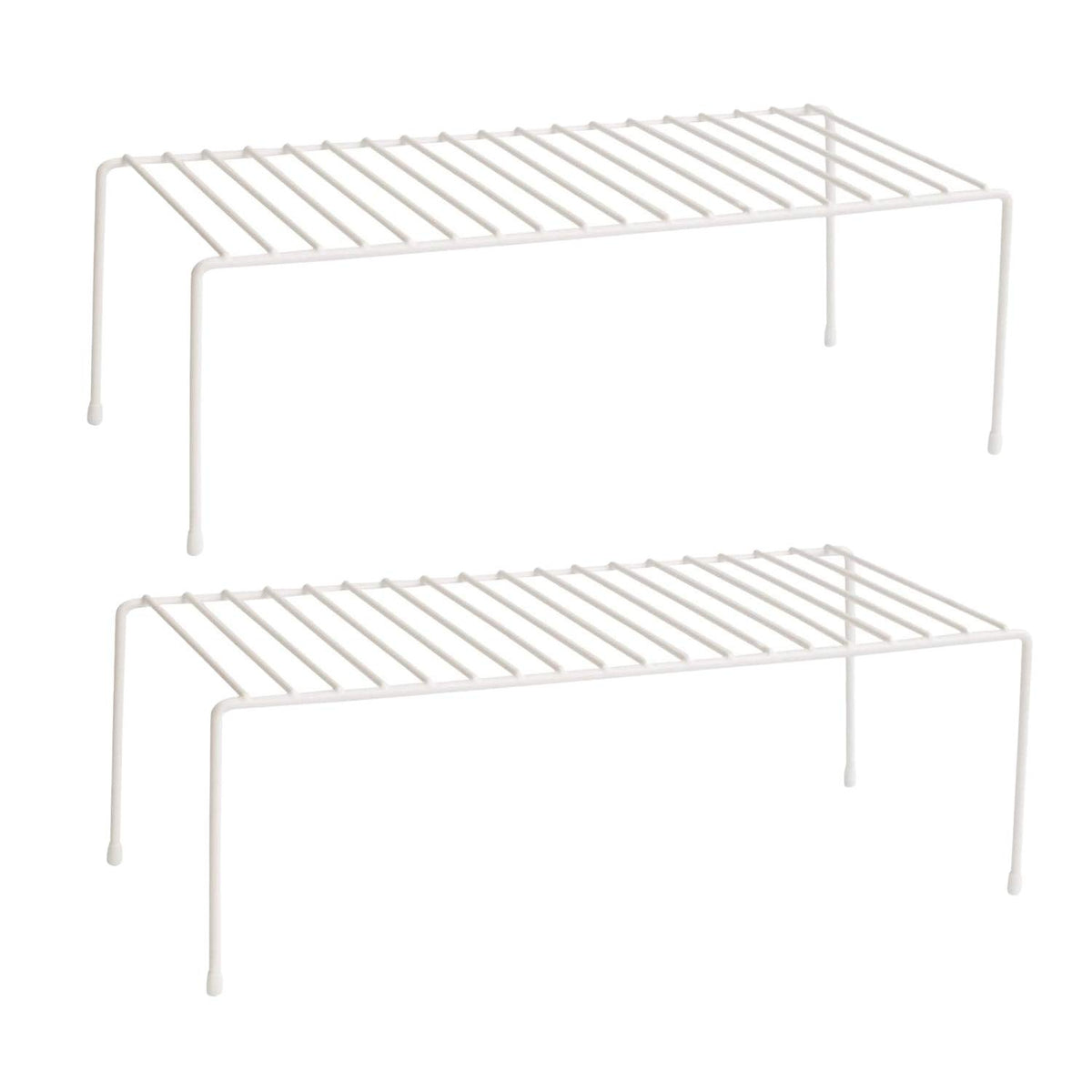 ASTOTSELL Kitchen Cupboard Organiser 2 Pack front view showing compact metal shelves for storage