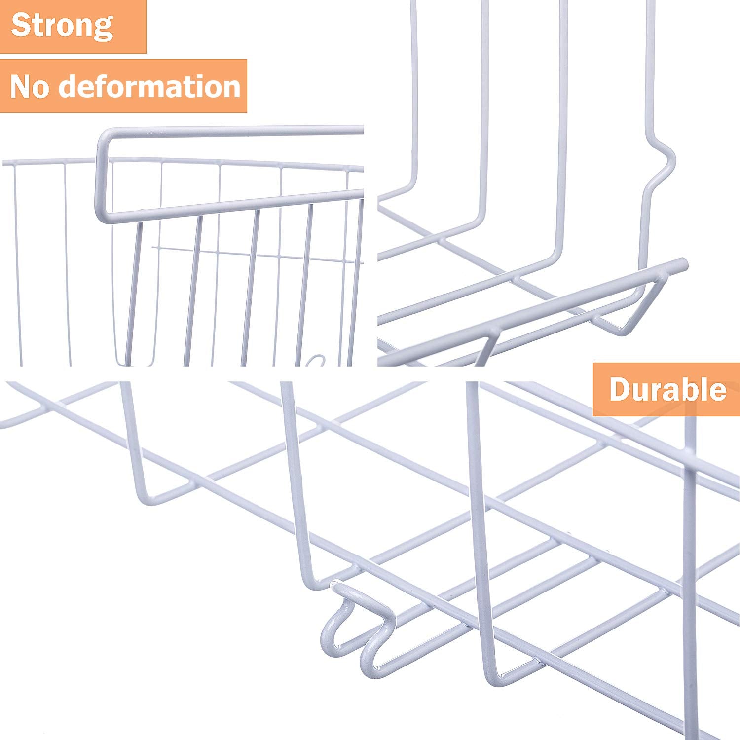 ASTOTSELL under-shelf basket hanging setup demonstrates simple, tool-free installation.