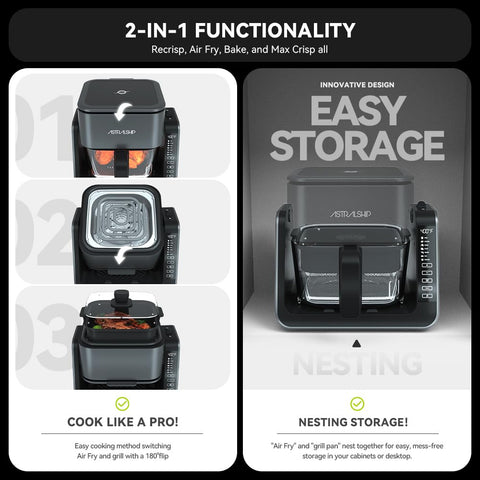 Astralship 360-degree visibility — monitor browning without opening the basket.